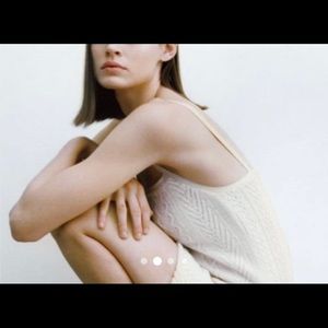 Zara cream cable knit sweater dress